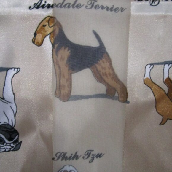 Scarf with Dogs-20"x20” Boxer, Poodle, Pug, Doxie, Dalmation and Others - Picture 3 of 9